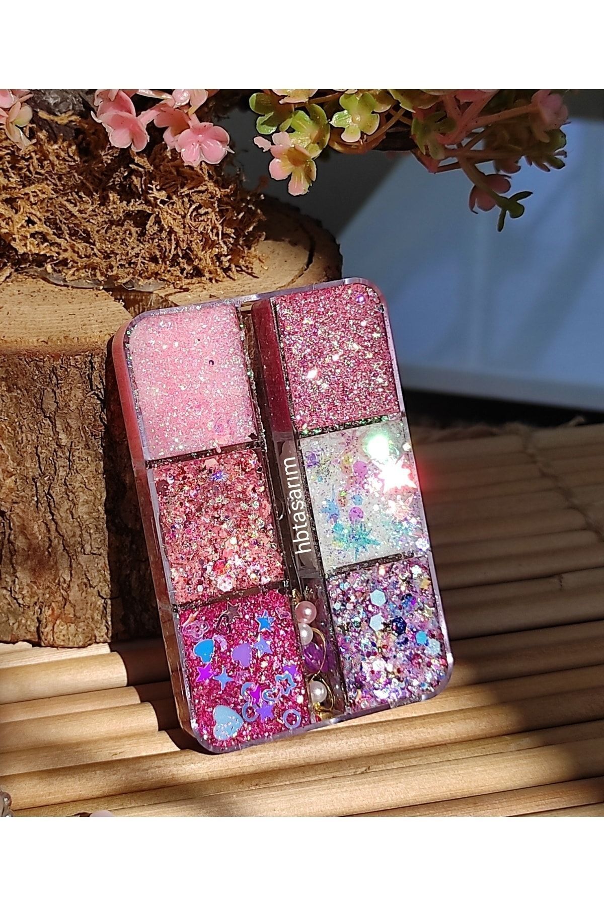 hbtasarim Glitter Göz Farı -yüz Ve Vücut Simi Paleti Pembe Göz Farı Parlak Glitter - Görsel 3