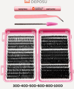 Güzellik Deposu Takma Kirpik Seti 580 Parça 30D/40D/50D/60D/80D/100D Komple Set