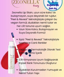 Zeonella Beauty Soyulabilir Ruj Sıcak Gül Kalıcı Dudak Dövmesi - Görsel 3