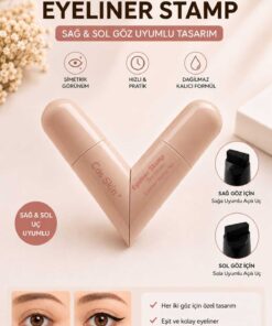 Pastelya KAHVERENGİ -Suya Dayanıklı Çift Taraflı Eyeliner Damga Kalem Sağ Ve Sol Göz Uyumlu