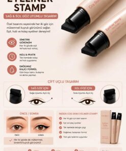 Pastelya KAHVERENGİ -Suya Dayanıklı Çift Taraflı Eyeliner Damga Kalem Sağ Ve Sol Göz Uyumlu - Görsel 3