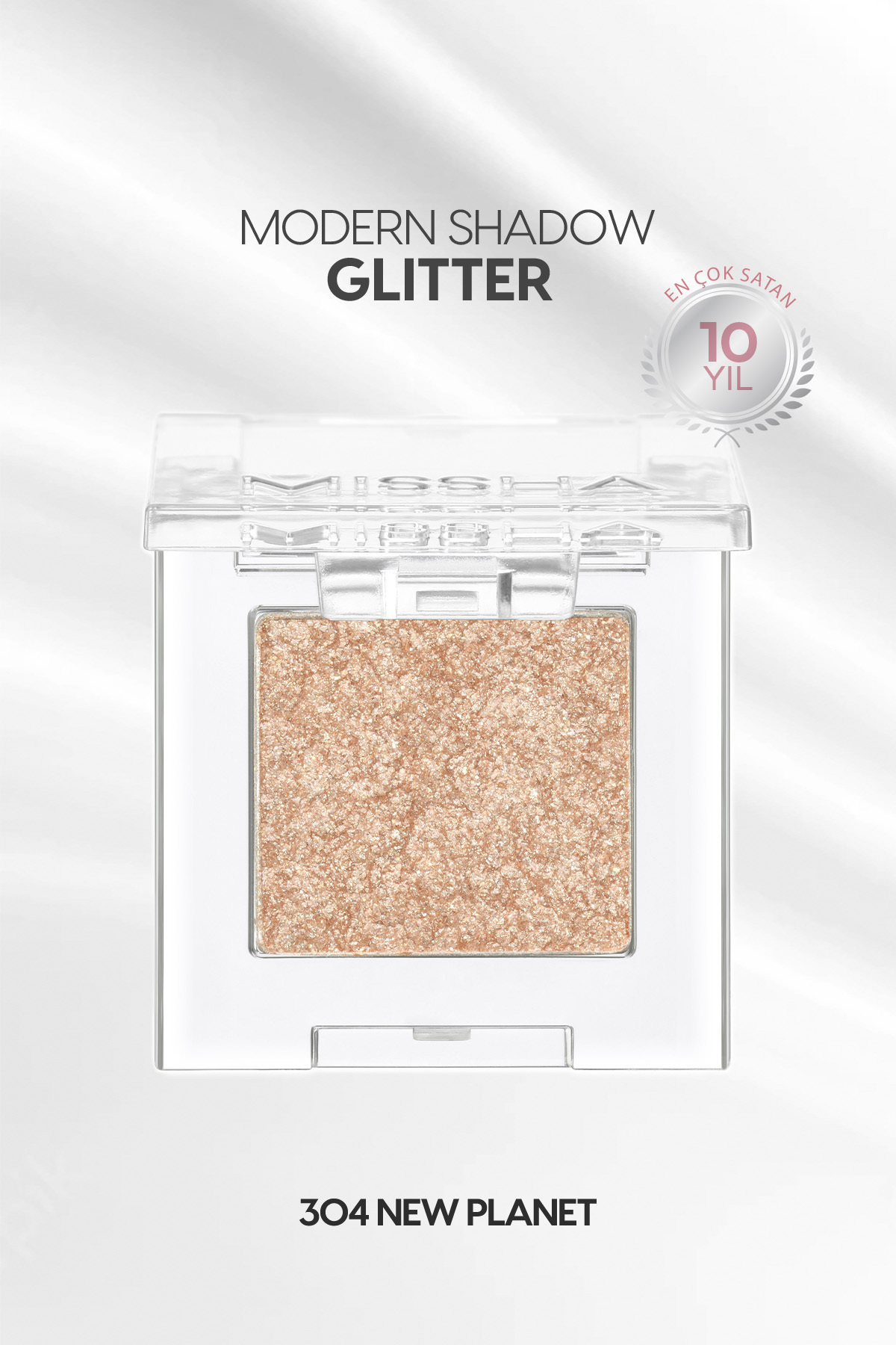 Missha Kalıcı, Topaklanma Yapmayan, Simli Tekli Far Modern Shadow Glitter (304 New Planet)