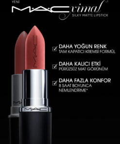 Mac M·A·CXIMAL Silky Matte Lipstick Nemlendirme Etkili Yoğun Renk Sağlayan Ruj - Velvet Teddy - Görsel 3