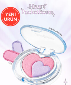 PERIPERA İki Renkli, Kalp Tasarımlı, Yoğun Işıltılı Highlighter Heart Pocketbeam (02 Cool Lighting)