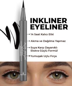 Alix Avien Uzun Süre Kalıcı, Suya Dayanıklı ve Yumuşak Uçlu Siyah Göz Kalemi - Inkliner Eyeliner Black
