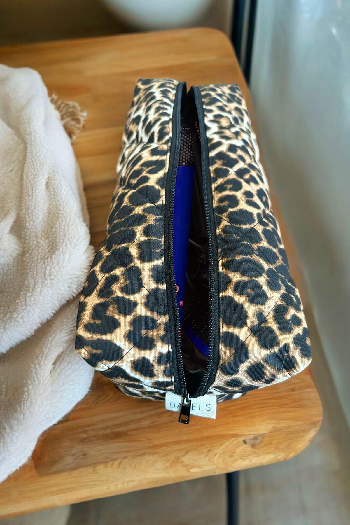 BAHELS Viral Leopar Tüm Saç Şekillendirici İçin Xl Boy Çanta Seyahat Çantası