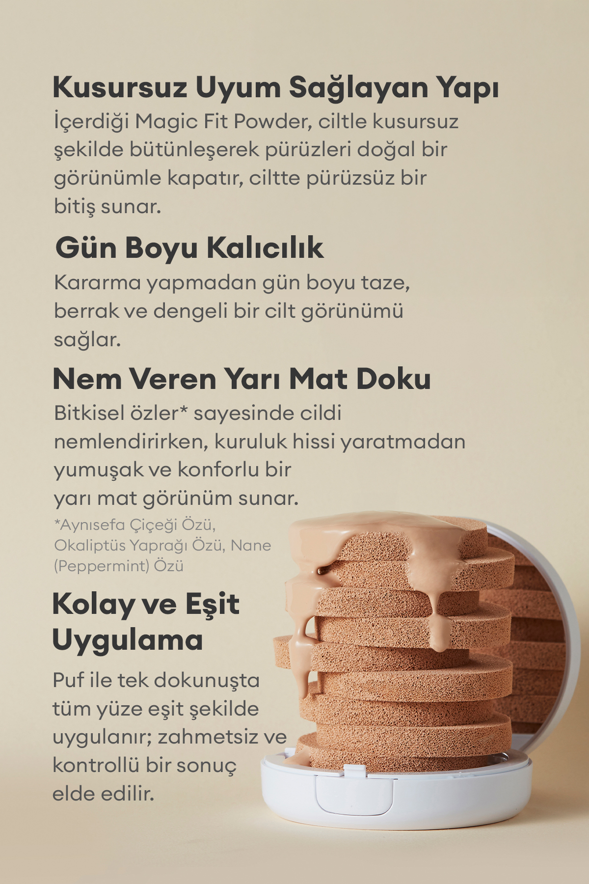 Missha Yüksek Kapatıcı Yarı Mat Cushion Fondöten Magic Cushion Cover Lasting No.25 SPF 50+ PA+++ - Görsel 3