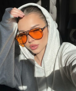 Dio Armati Spair Unisex Leopar Turuncu Camlı Pilot Güneş Gözlüğü - Görsel 3