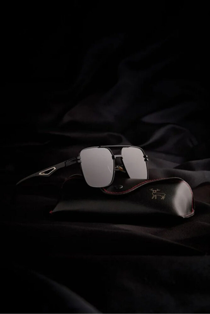 Chunky Frame Polarize Yüksek Kalite Titanyum Unisex Siyah Ultra Hafif Güneş Gözlüğü