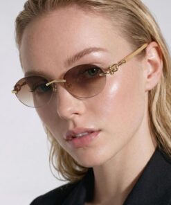 Angel Eyes Angeleyes Kadın Güneş Gözlüğü Oval Gold Metal Çerçeve Kahverengi Degrade Cam UV400