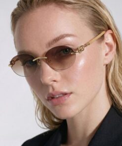 Angel Eyes Angeleyes Kadın Güneş Gözlüğü Oval Gold Metal Çerçeve Kahverengi Degrade Cam UV400