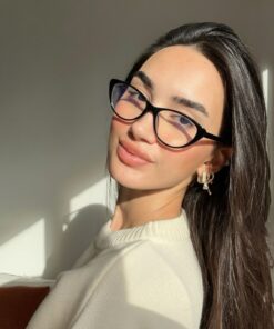 funeyes Carat Cat Eye Siyah 46 Ekartman küçük cat eye gözlük Camı Değişir - Görsel 3