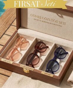 Lozzo 3lü Fırsat Seti Unisex UV400 Koruma Oval Güneş Gözlüğü 23007