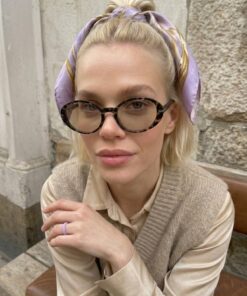 Chunky Frame Rubby Kadın Leopar Çerçeveli Nude Ultra Hafif Uv400 Filtreli Elips Kadın Güneş Gözlüğü