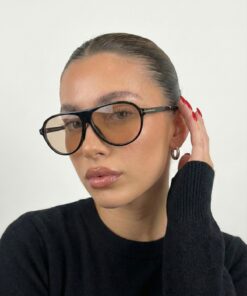Goldmine Unisex Tina Aviator Güneş Gözlüğü UV400 Siyah Nude - Görsel 3