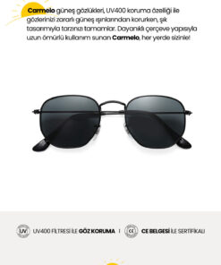 Carmelo Eyewear C01ge005 Siyah Metal Erkek Güneş Gözlüğü - Görsel 3