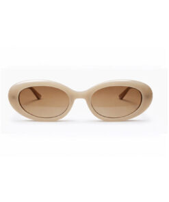 Alternative view of Toz Vintage Jurvin Bej Retro Oval Kalın Kemik Çerçeve Unisex UV400 Vintage Retro Güneş Gözlüğü