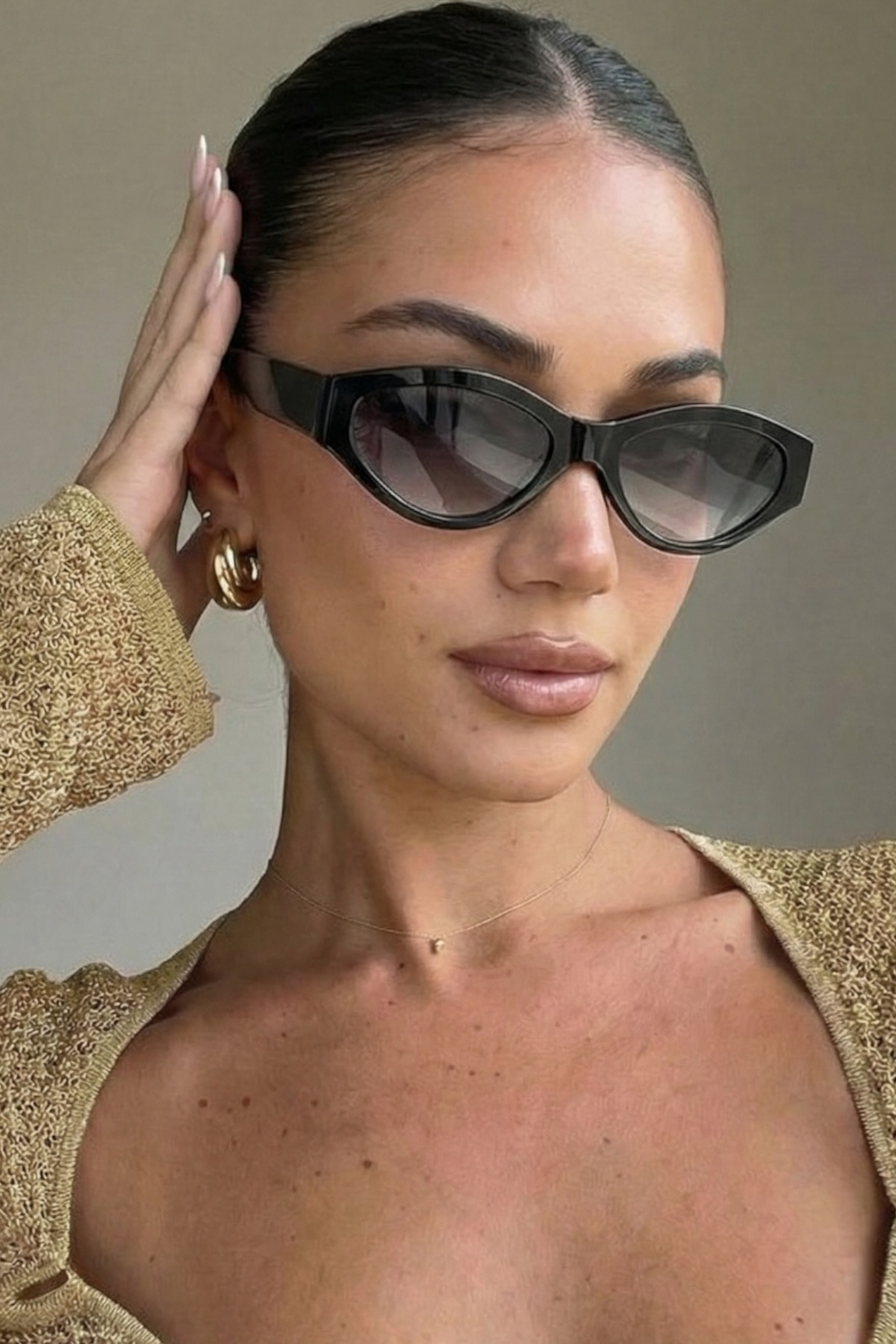 Eyesofia Farfalla Unısex Siyah Güneş Gözlük