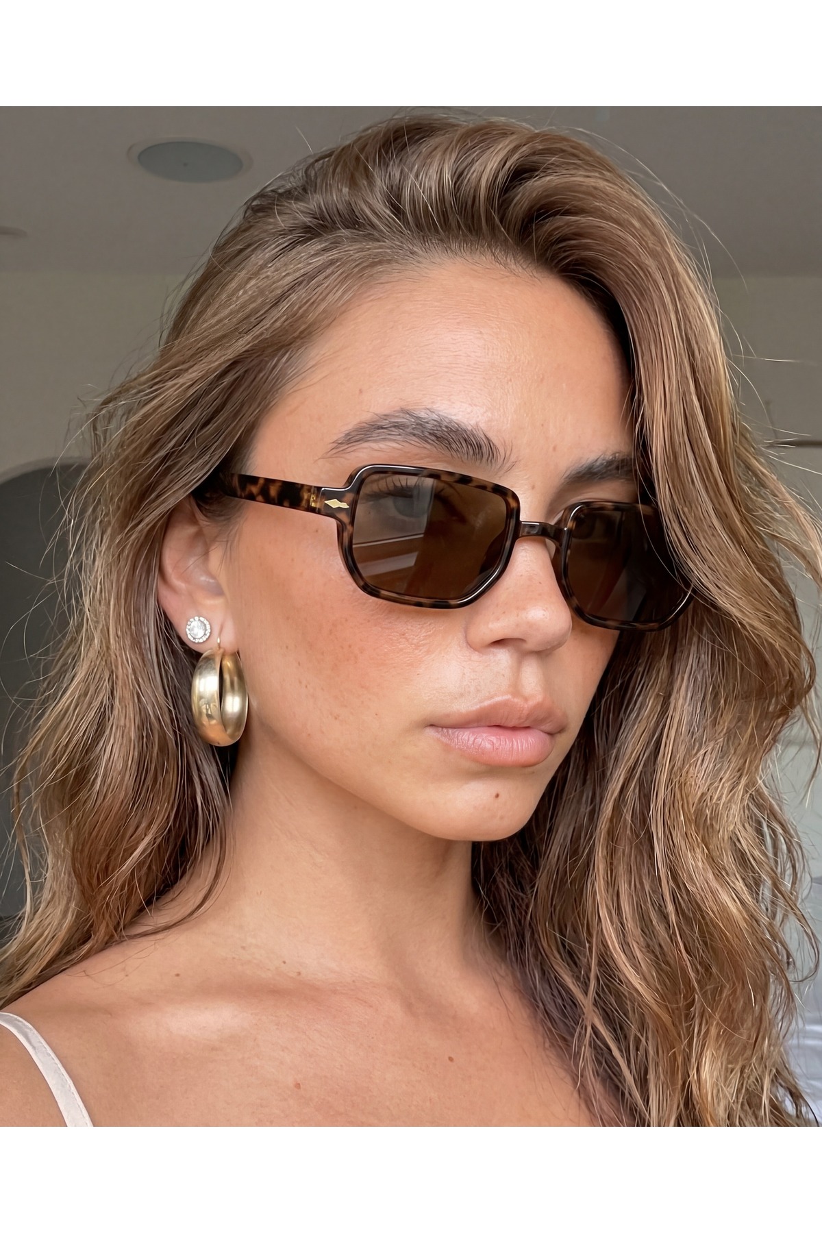 funeyes Lodin Leopar Çerçeveli Kahverengi camlı Trend Güneş Gözlüğü Unisex Kadın Erkek Gözlük