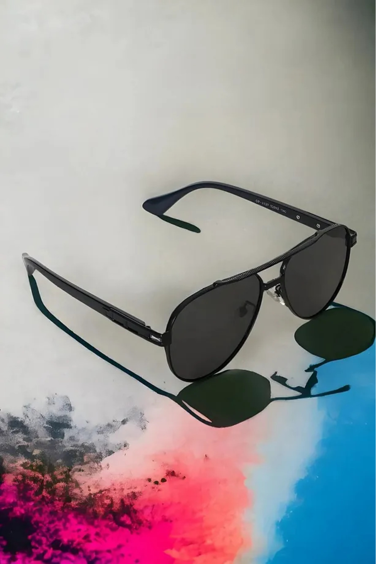 Chunky Frame Damla Polarize Yüksek Kalite Titanyum Siyah Unisex Güneş Gözlüğü