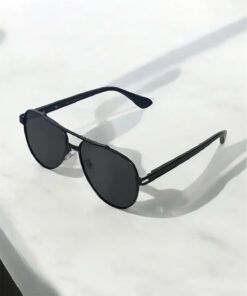 Chunky Frame Damla Polarize Yüksek Kalite Titanyum Siyah Unisex Güneş Gözlüğü - Görsel 3