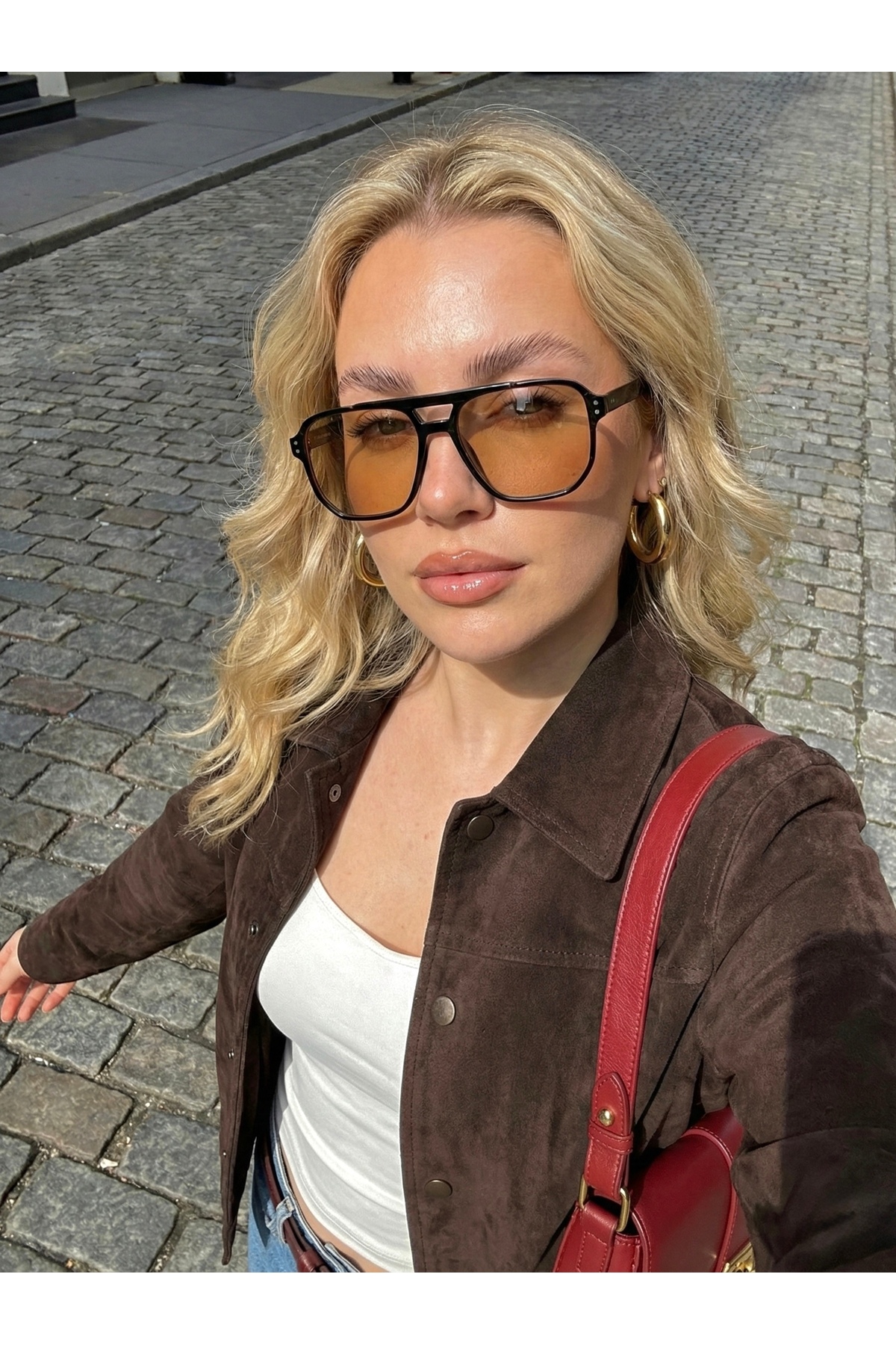 Goldmine Unisex Precious Güneş Gözlüğü Siyaha Turuncu