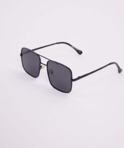 Tudors Unisex Retro Tasarım UV400 Korumalı Siyah Metal Çerçeveli Kare Güneş Gözlüğü - Görsel 3