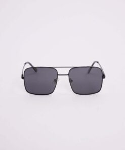 Tudors Unisex Retro Tasarım UV400 Korumalı Siyah Metal Çerçeveli Kare Güneş Gözlüğü
