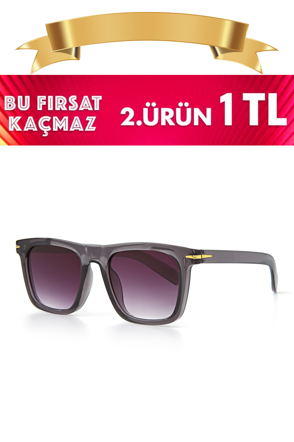 Zzla 2. Ürün 1 Tl Uv400 Korumalı Füme Unisex Güneş Gözlüğü