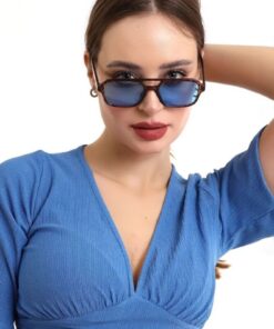 Eyesofia Swanky Unisex Leopar Mavi Cam Güneş Gözlüğü - Görsel 3