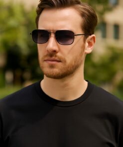 Daniel Klein Gri Camlı Siyah Metal Çerçeve Polarize Erkek Güneş Gözlüğü