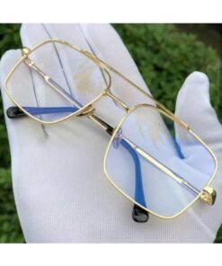BLUE MOON GLASSES Reynmen Model Şeffaf Cam Gold Çerçeveli Uv400 Korumalı Pilot Güneş Gözlüğü