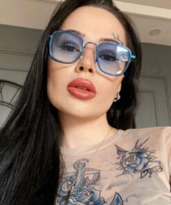 REN EYEWEAR MAVİ CAMLI METAL ÇERÇEVE KARE BÜYÜK BOY GÜNEŞ GÖZLÜĞÜ UNİSEX