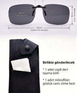 Alternative view of Belletti Polarize Güneş Gözlük Klipsi Orta Boy Dikdörtgen Taşıma Kılıflı epk16-1