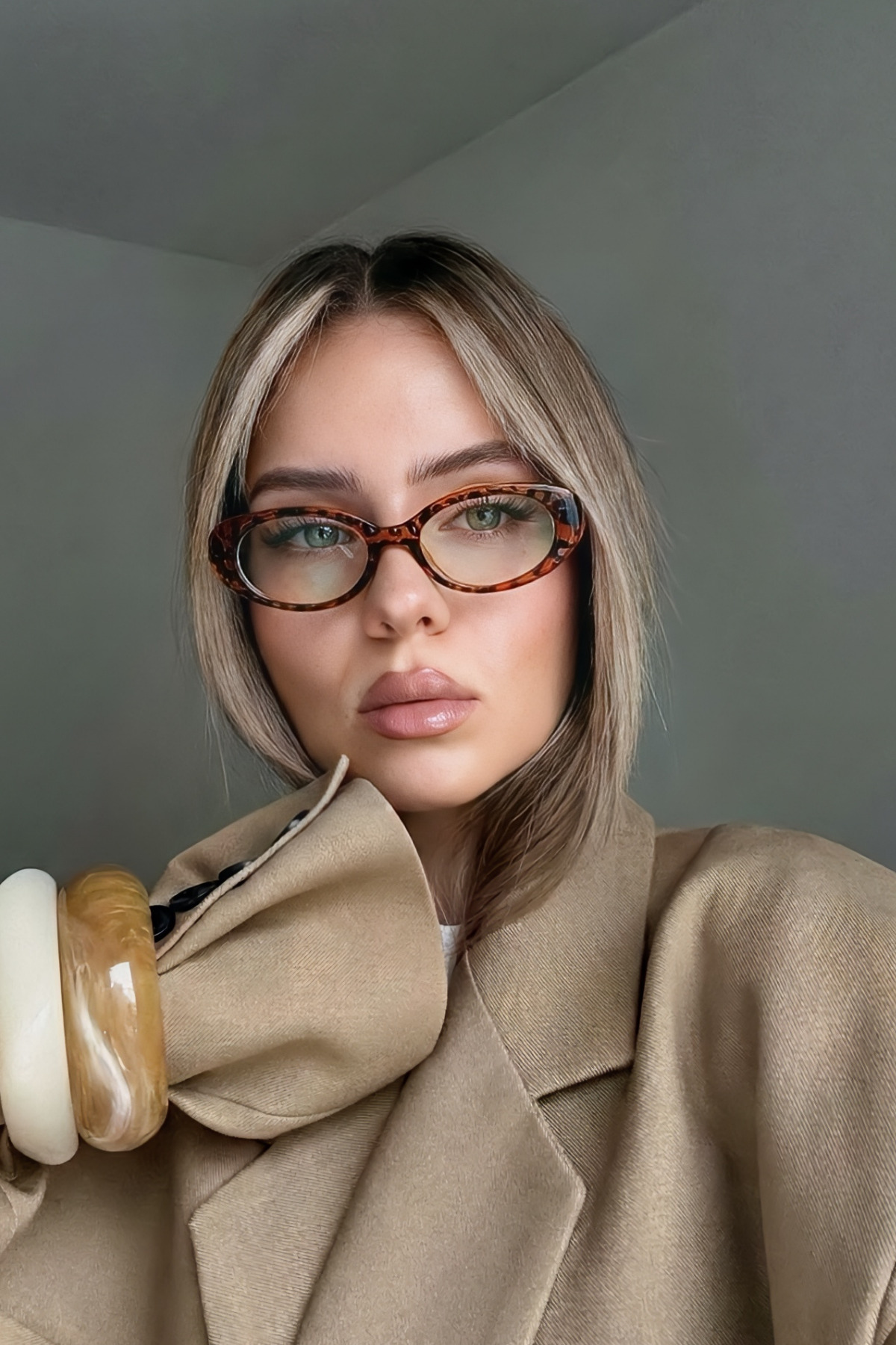 Eyesofia Cat Eye Clasıc Vintage Leopar Gözlük