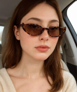 Alternative view of LOOKUP NEW Oval 50 Ekartman Vintage Yeni Sezon Uv400 Kahverengi Leopar Cat Eye Kemik Gold Güneş Gözlüğü