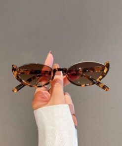 LOOKUP NEW Oval 50 Ekartman Vintage Yeni Sezon Uv400 Kahverengi Leopar Cat Eye Kemik Gold Güneş Gözlüğü