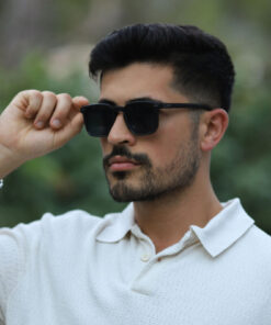 TomyHelf Kare Tasarım Mat Siyah Çerçeve Siyah Cam Unisex Güneş Gözlüğü - Görsel 3