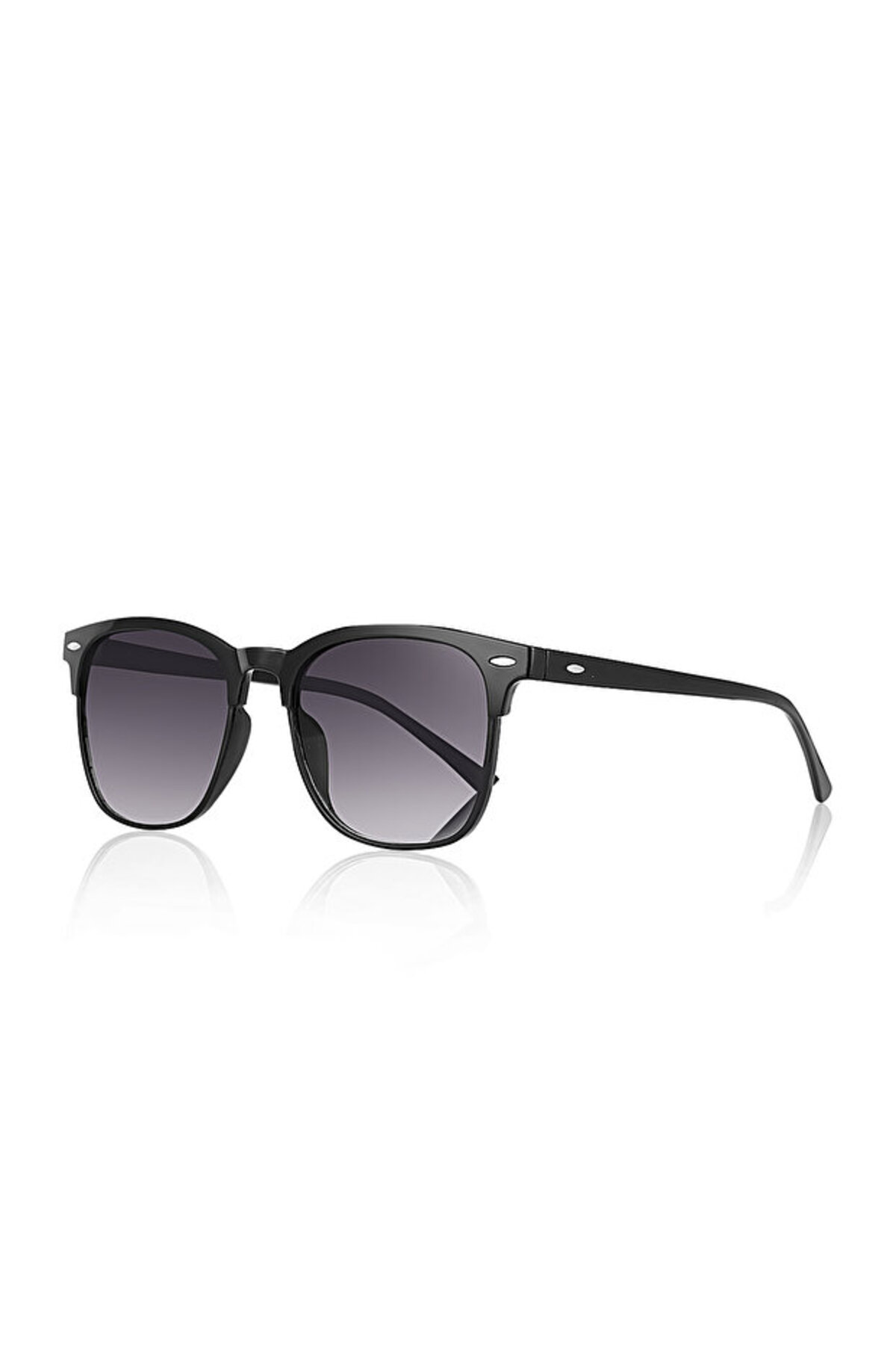 QAYYO Accessories Della Unısex Kare Siyah Ultra Hafif Uv400 Korumalı Güneş Gözlüğü
