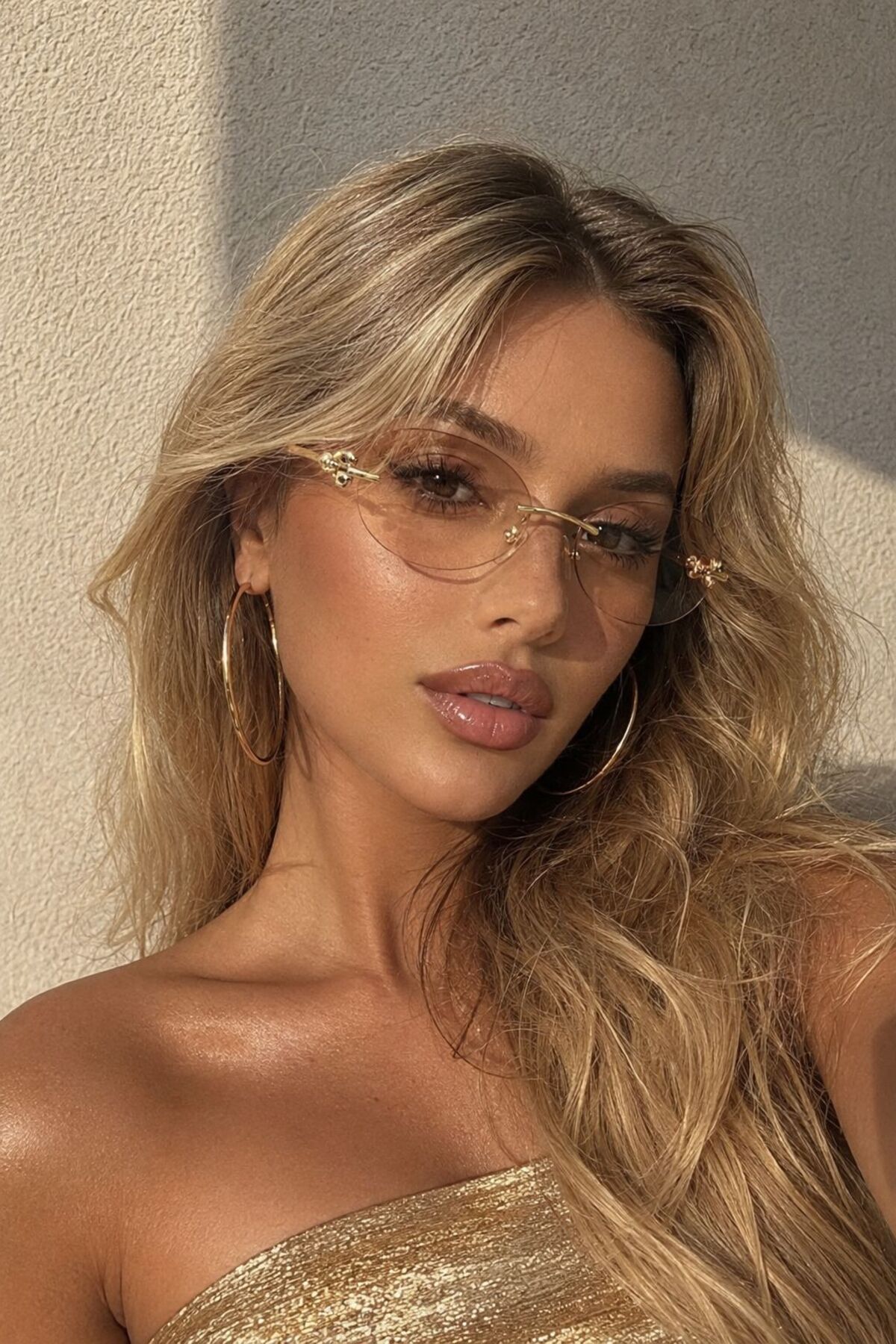 Goldmine Unisex Premium Toffy Güneş Gözlüğü UV400 Nude