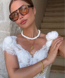 Alternative view of Chunky Frame Wuhle Unisex Leopar Çerçeve Nude Kahverengi Kare Güneş Gözlüğü