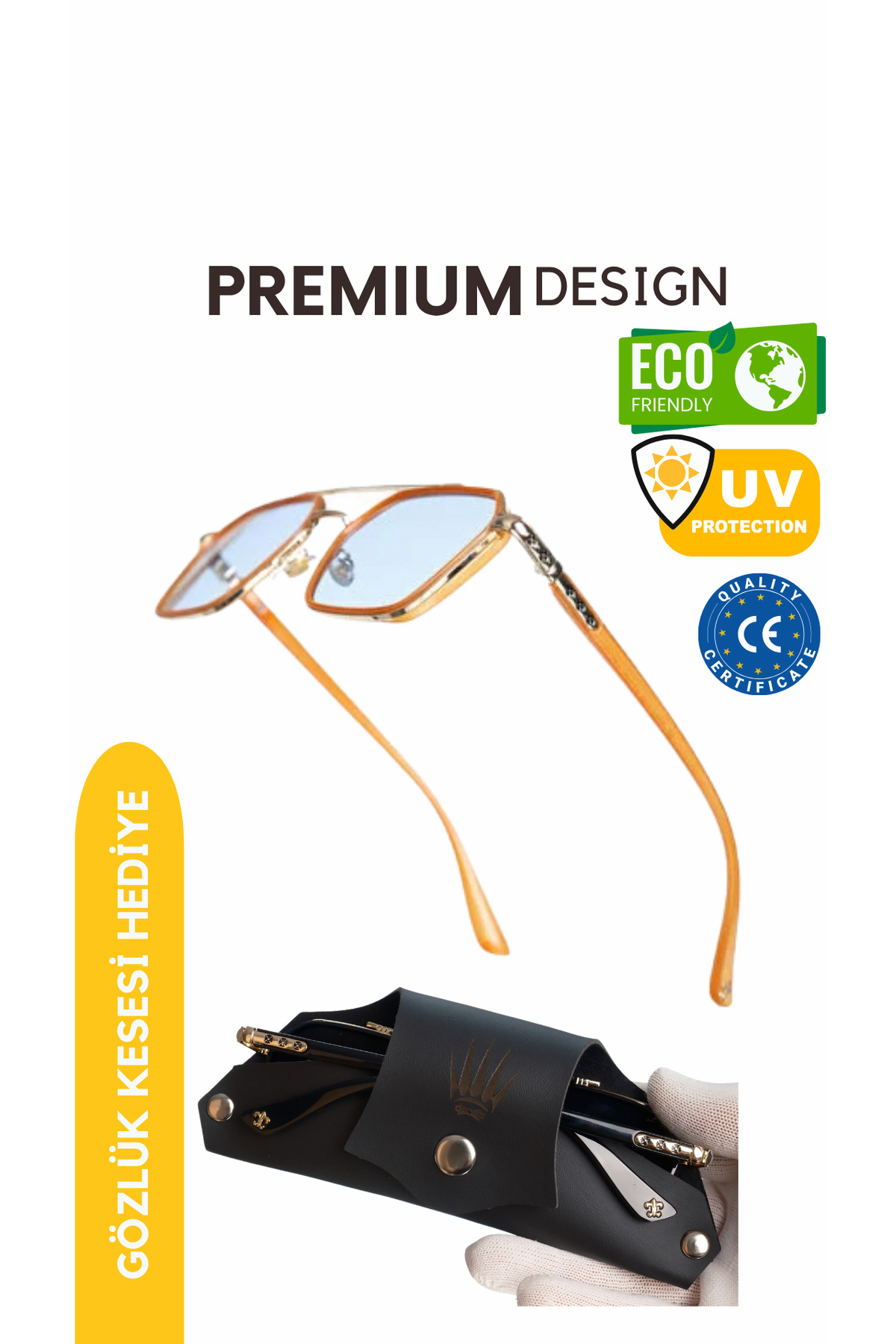 WATCHOFROYAL ROYAL EYEWEAR RE0039 Turuncu -Gold GÜNEŞ GÖZLÜĞÜ