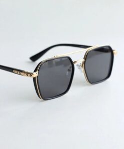 Chunky Frame Ecs Unisex Gold Siyah Unisex Kare Güneş Gözlüğü