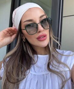 REN EYEWEAR Mavi Camlı Metal Çerçeve Kare Büyük Boy Güneş Gözlüğü Unisex