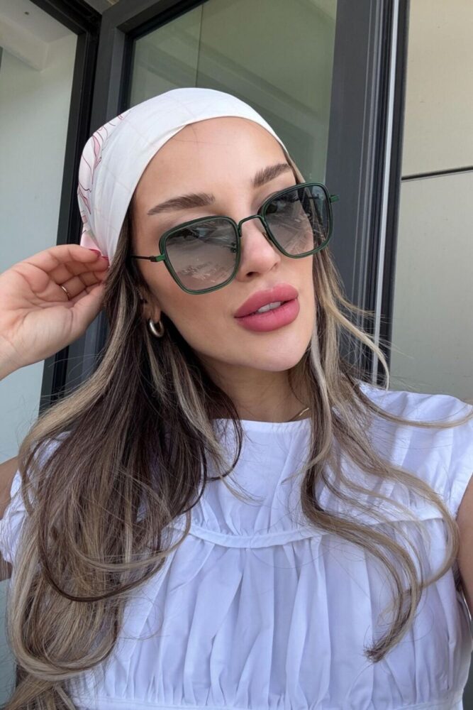 REN EYEWEAR Mavi Camlı Metal Çerçeve Kare Büyük Boy Güneş Gözlüğü Unisex