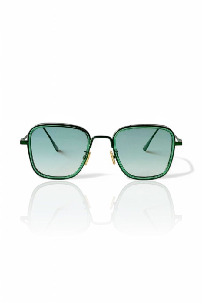 REN EYEWEAR Mavi Camlı Metal Çerçeve Kare Büyük Boy Güneş Gözlüğü Unisex - Görsel 2