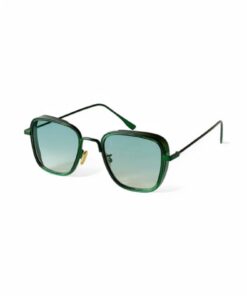 REN EYEWEAR Mavi Camlı Metal Çerçeve Kare Büyük Boy Güneş Gözlüğü Unisex - Görsel 3