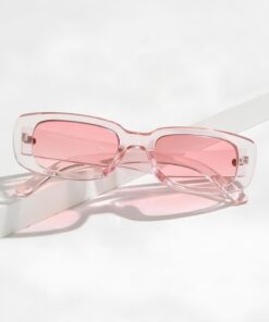 MACERATİ Chunky Frame Vintage Şeffaf Pembe Güneş Gözlüğü