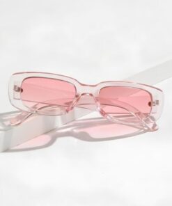 MACERATİ Chunky Frame Vintage Şeffaf Pembe Güneş Gözlüğü