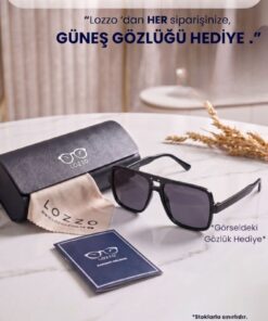 Alternative view of Lozzo Erkek Polarize Dikdörtgen Kahverengi Motorcu Güneş Gözlüğü 23070 c3 p